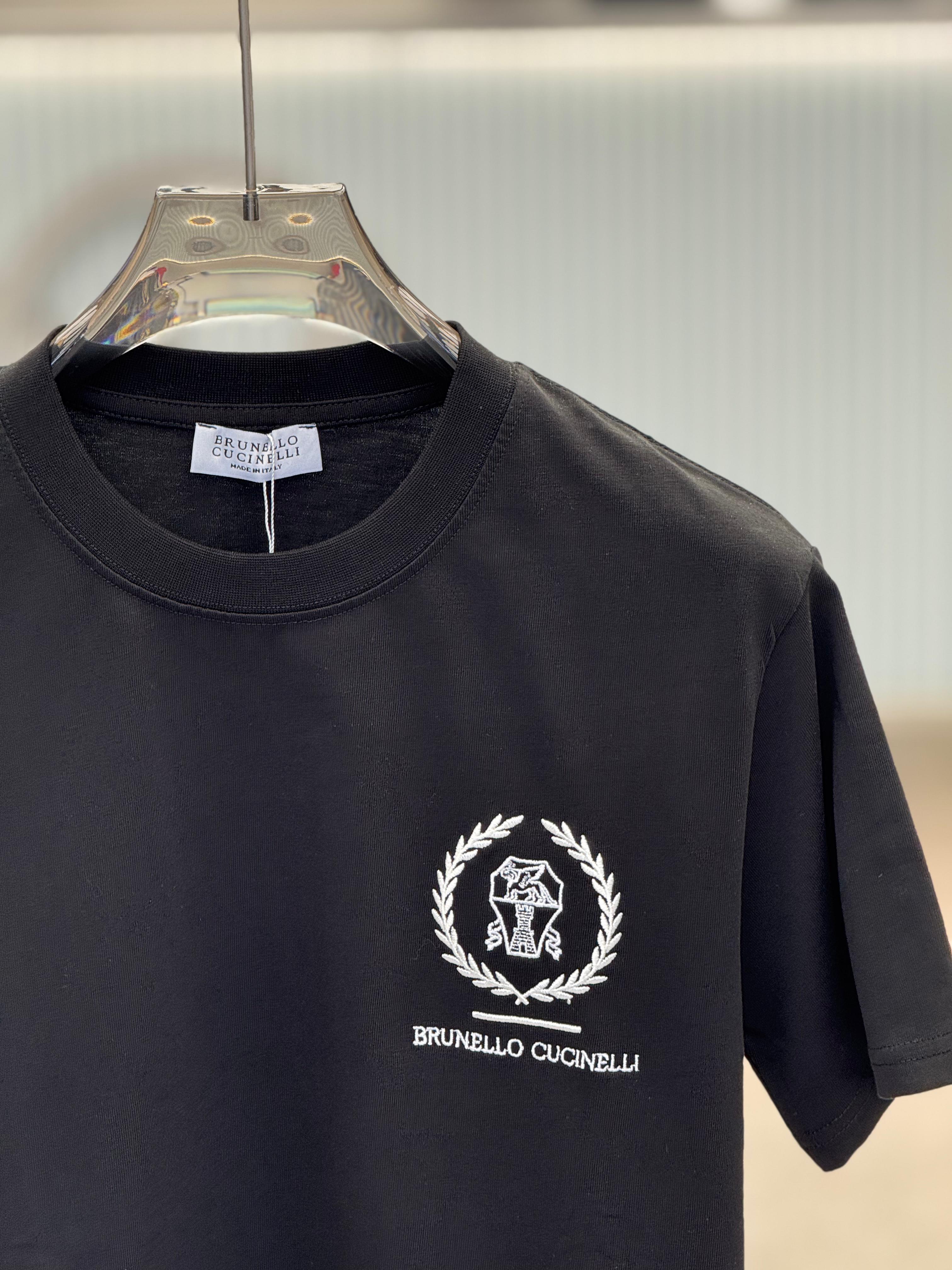 Brunello Cucinelli - Embroidered Crest Cotton T-Shirt