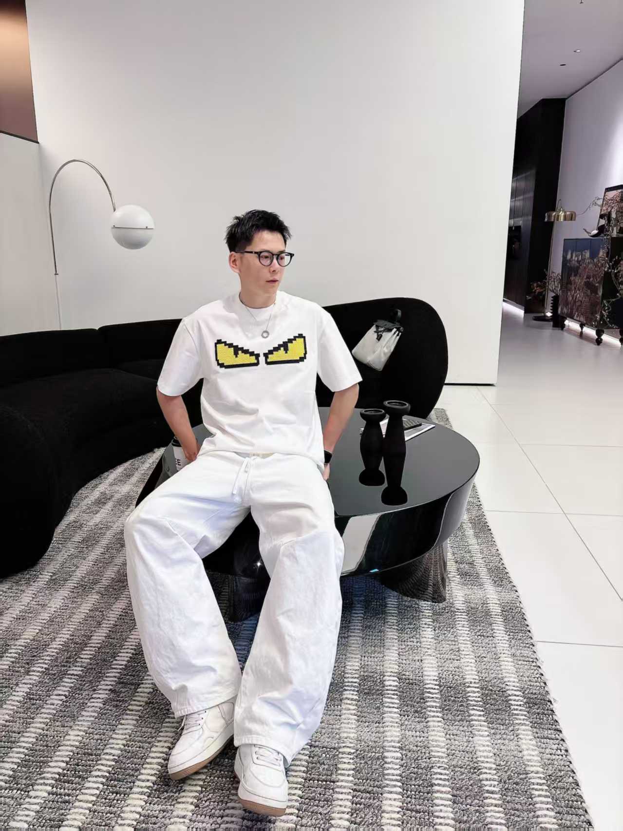 Fendi - Bag Bugs "Monster Eyes" Pixelated T-Shirt