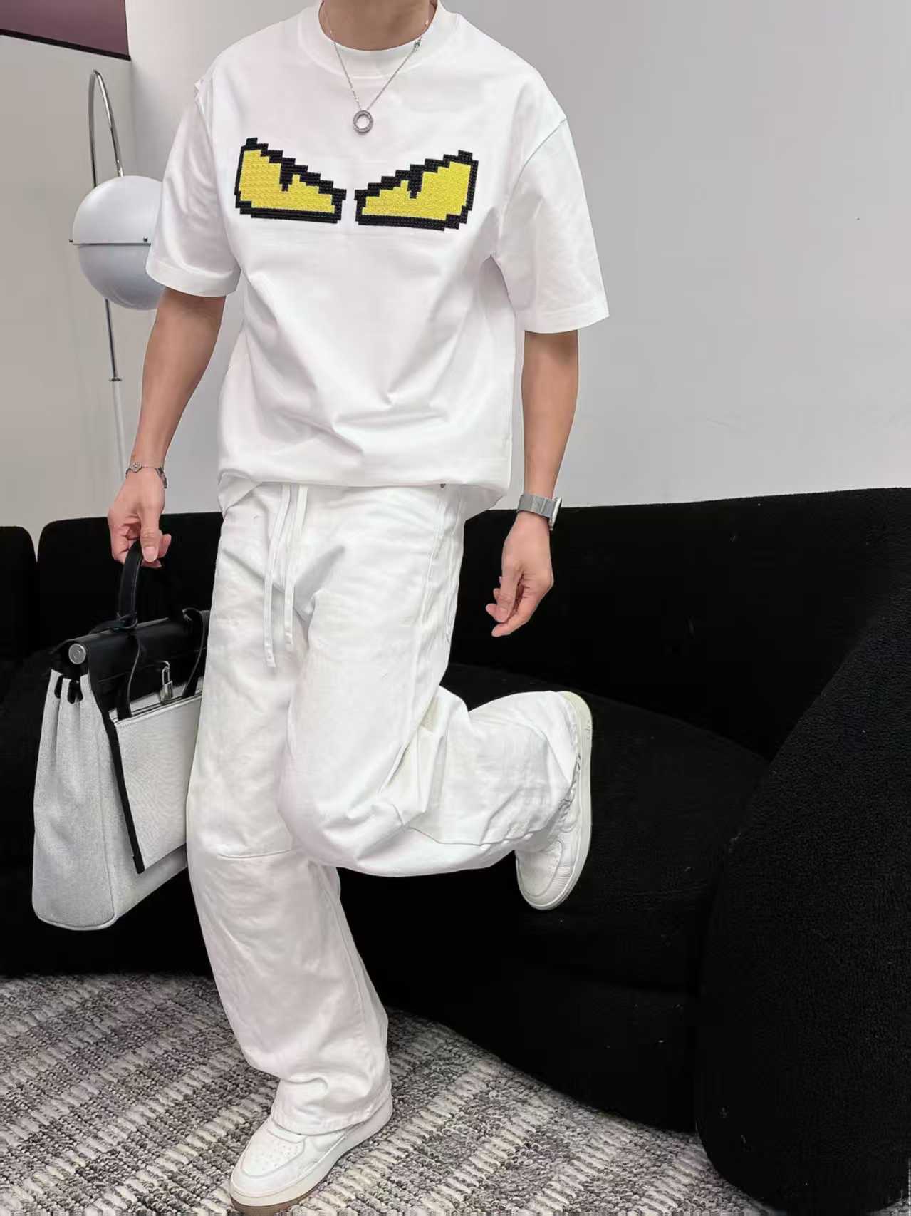 Fendi - Bag Bugs "Monster Eyes" Pixelated T-Shirt