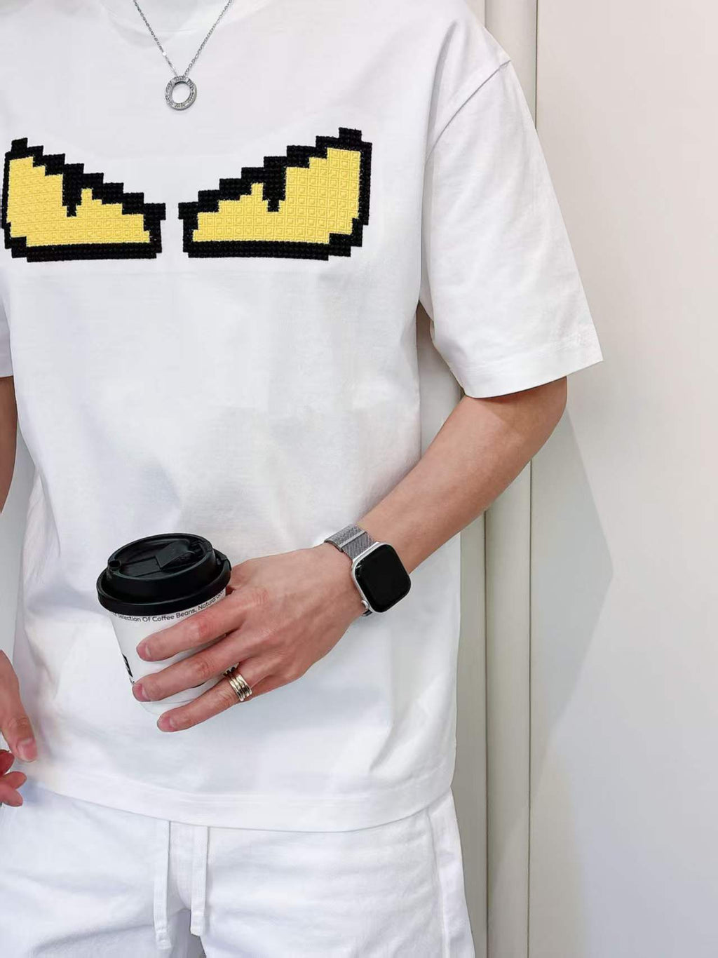 Fendi - Bag Bugs "Monster Eyes" Pixelated T-Shirt