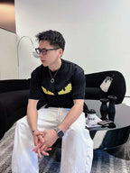 Fendi - Bag Bugs "Monster Eyes" Pixelated T-Shirt in Black