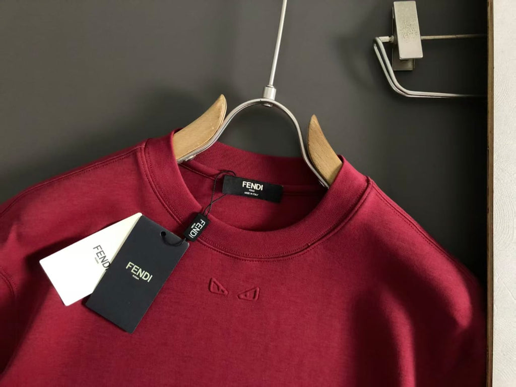 Fendi - FF Monogram Side Stripe T-Shirt in Burgundy