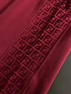 Fendi - FF Monogram Side Stripe T-Shirt in Burgundy