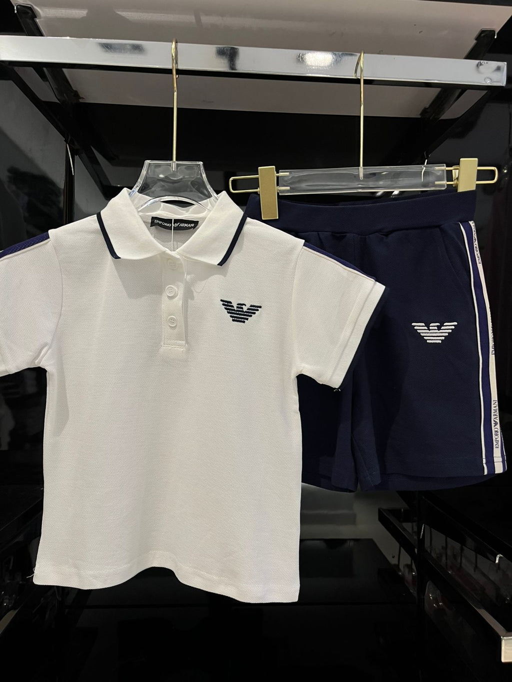 Emporio Armani - Kids Monogram Polo and Shorts Set