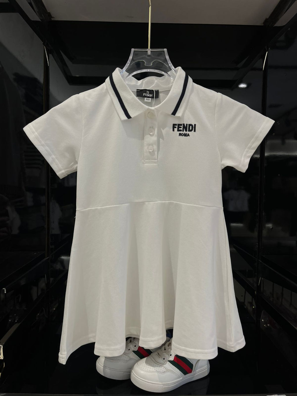 Fendi - Kids Polo Shirt Dress in Optic White