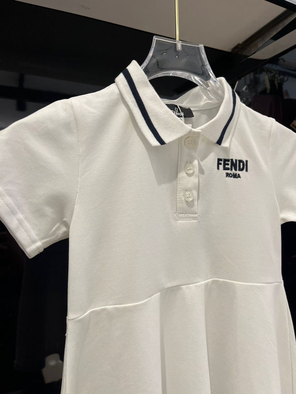 Fendi - Kids Polo Shirt Dress in Optic White