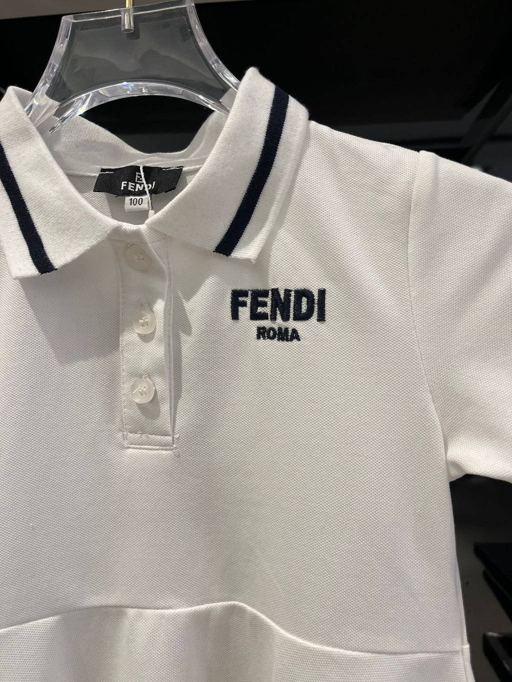 Fendi - Kids Polo Shirt Dress in Optic White