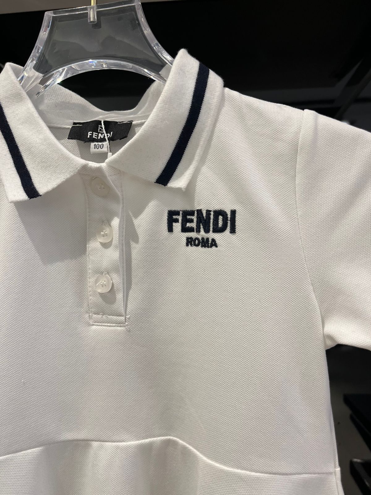 Fendi - Kids Polo Shirt Dress in Optic White