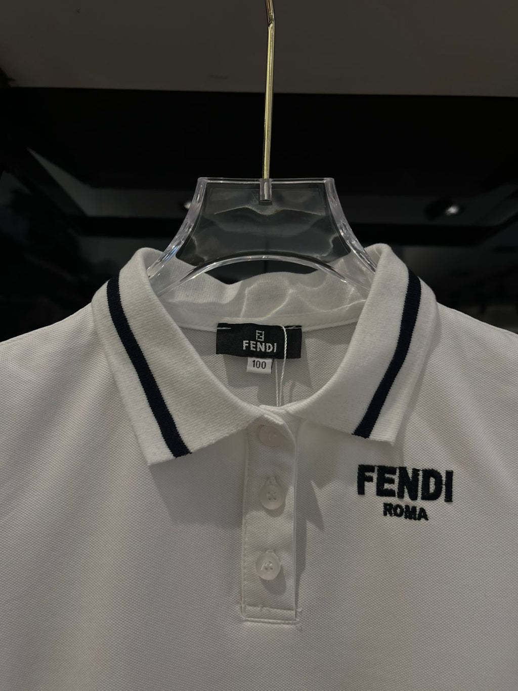Fendi - Kids Polo Shirt Dress in Optic White