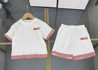 Gucci - Kids Gingham Trim T-Shirt and Shorts Set