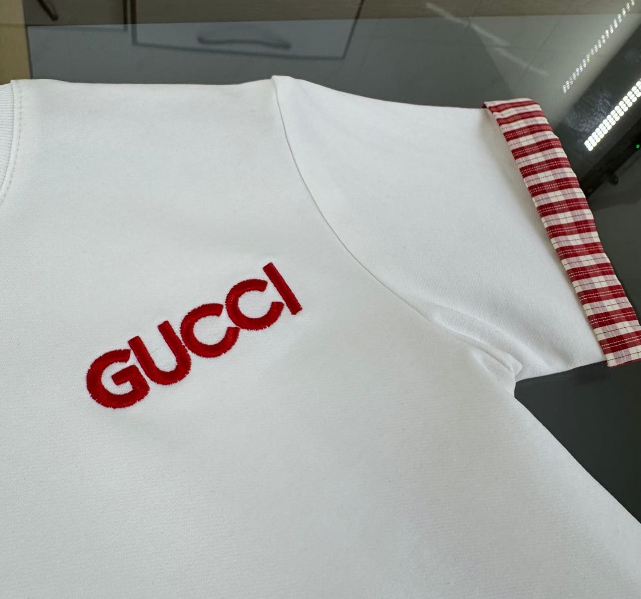Gucci - Kids Gingham Trim T-Shirt and Shorts Set
