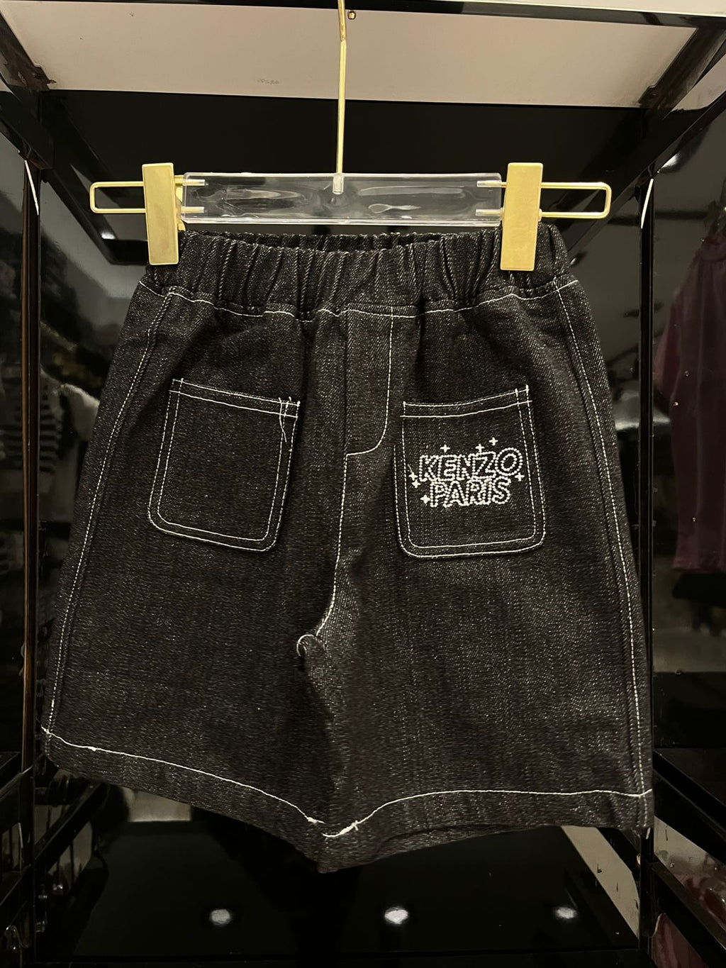 Kenzo - Kids "KP" Logo T-Shirt and Denim Shorts Set