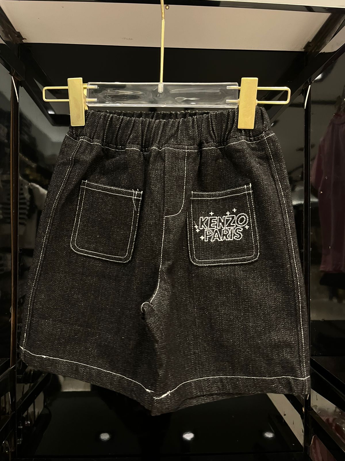 Kenzo - Kids "KP" Logo T-Shirt and Denim Shorts Set