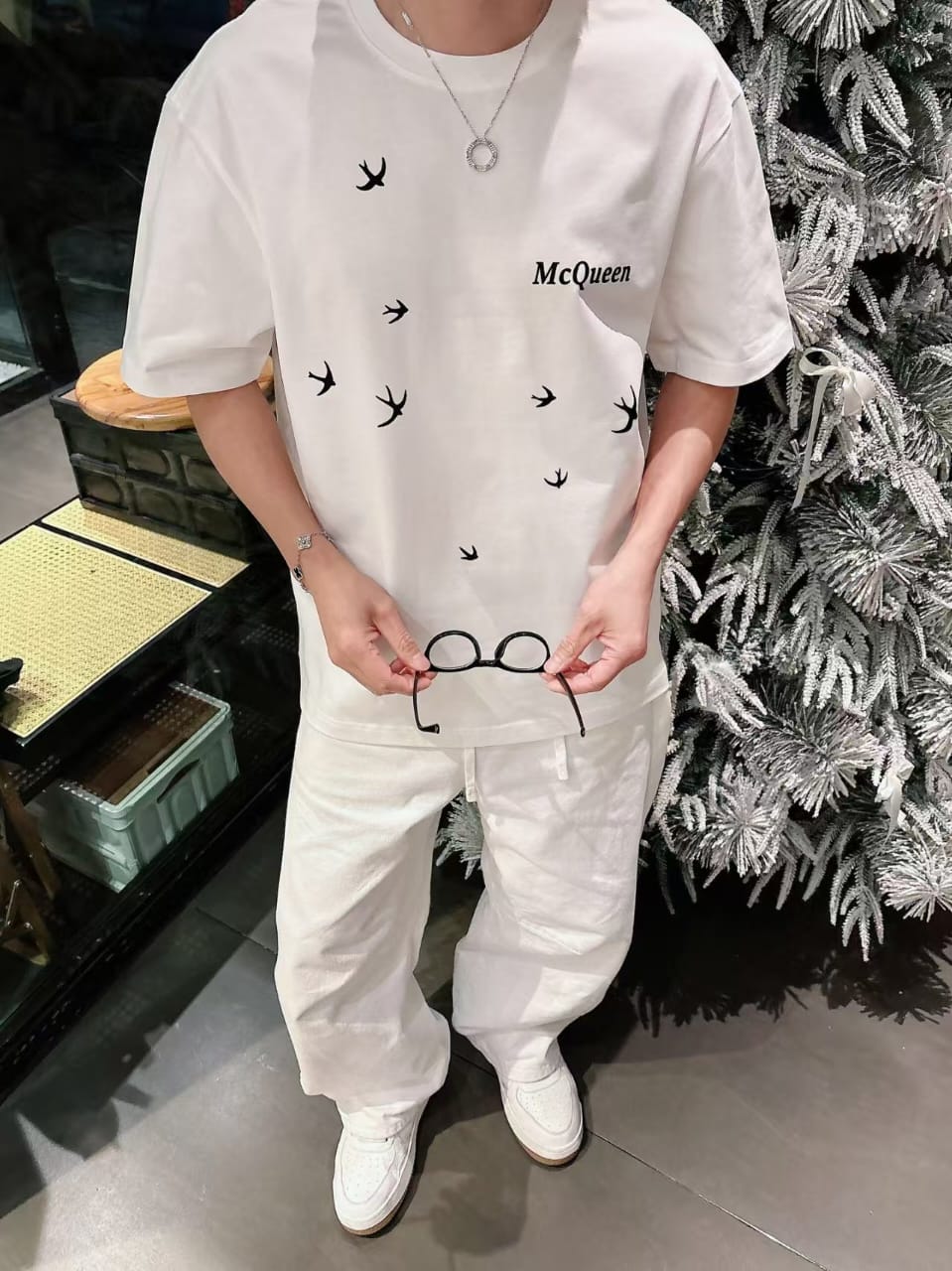 Alexander McQueen - Swallow Embroidered T-Shirt
