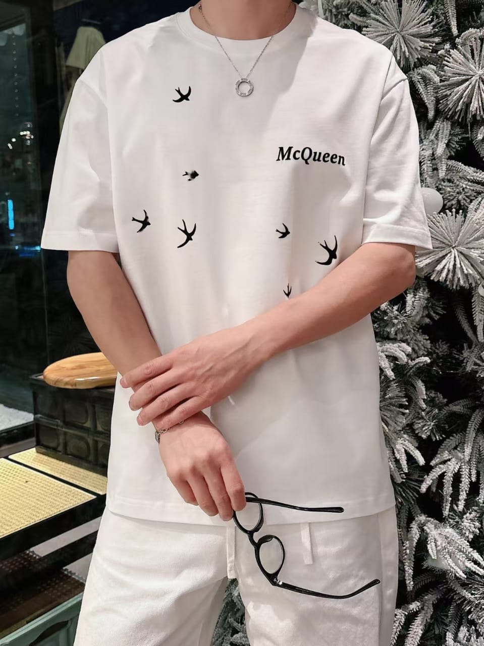 Alexander McQueen - Swallow Embroidered T-Shirt