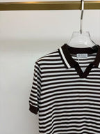 Brunello Cucinelli - Striped Cotton and Silk Knit Polo