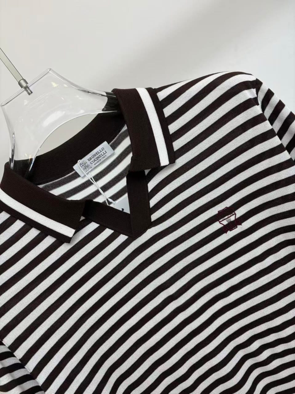 Brunello Cucinelli - Striped Cotton and Silk Knit Polo