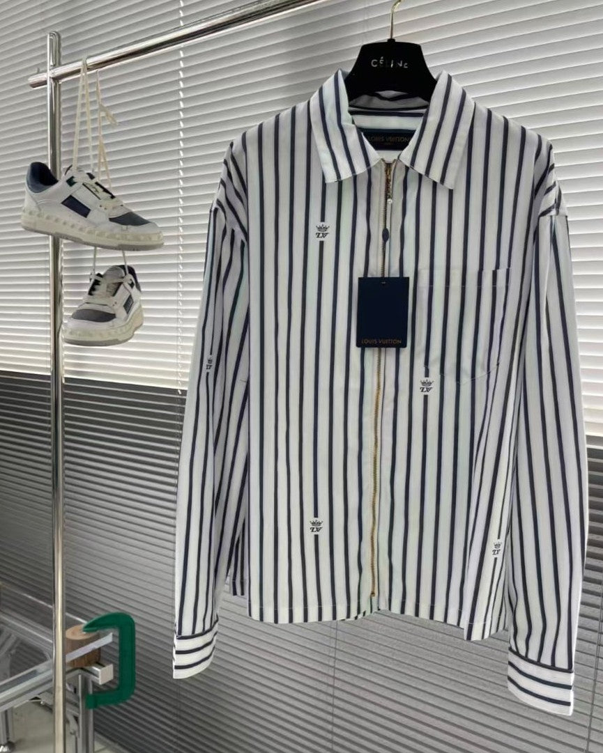 Louis Vuitton - Striped Zip-Up Overshirt