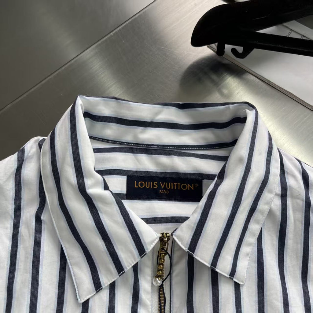 Louis Vuitton - Striped Zip-Up Overshirt