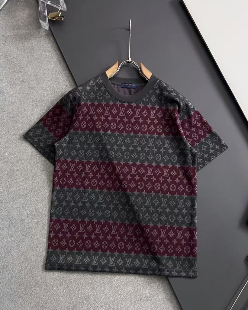Louis Vuitton - Monogram Striped Knit T-Shirt