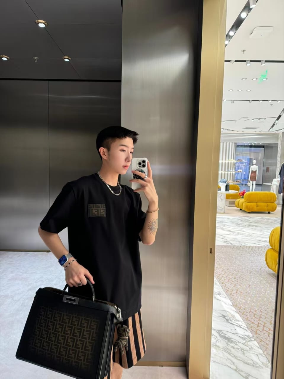 Fendi - FF Patch Pocket T-Shirt in Black