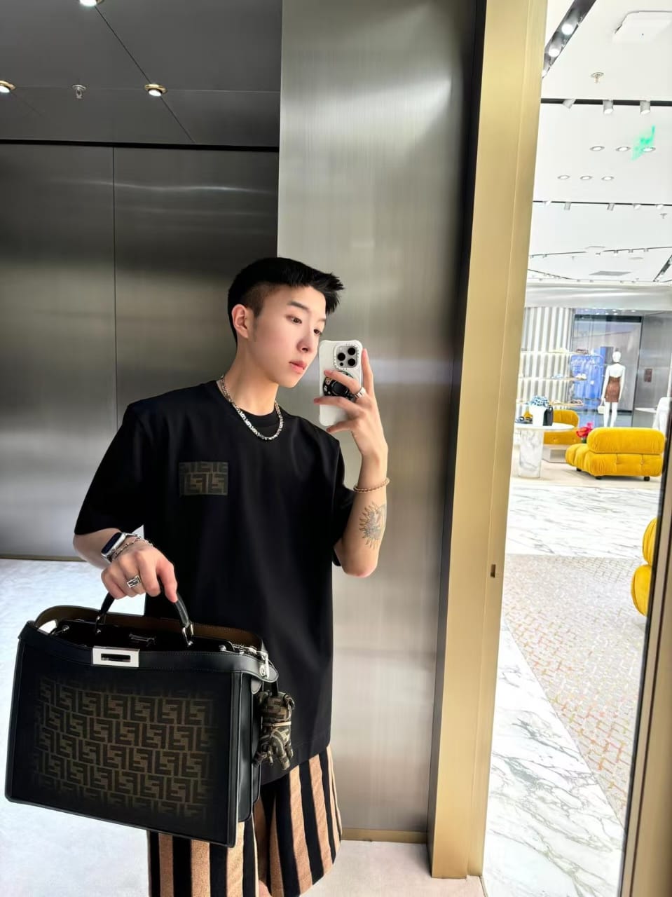 Fendi - FF Patch Pocket T-Shirt in Black