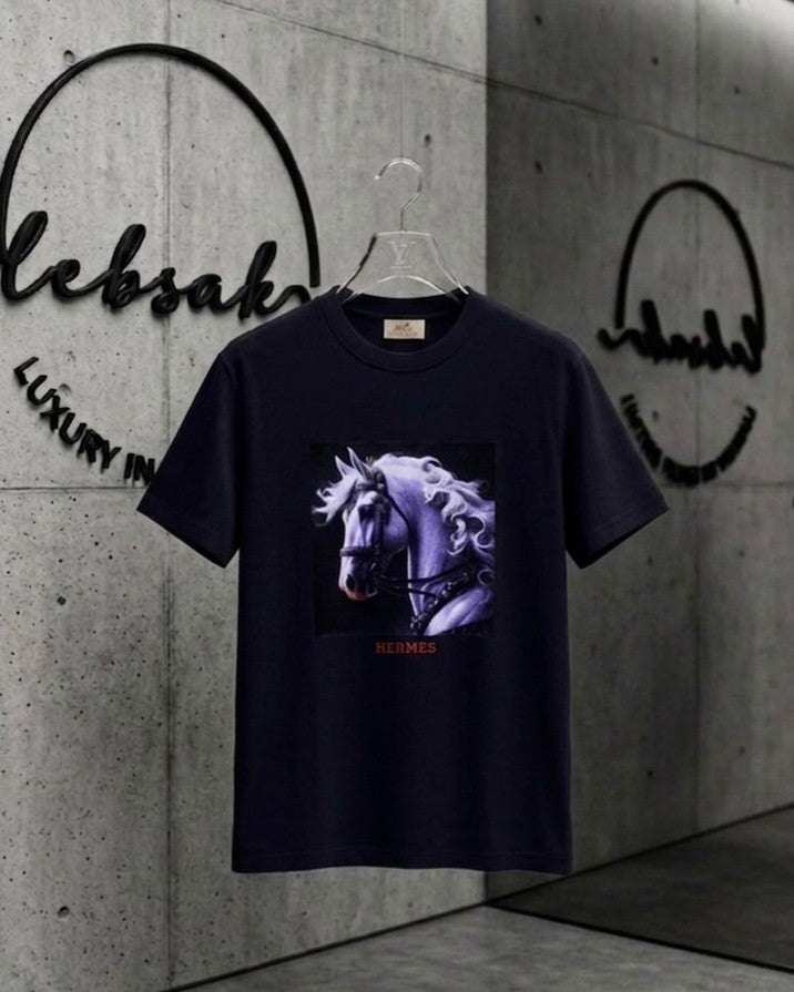 Hermès - "Sellier" Logo Contrast Stitch T-Shirt