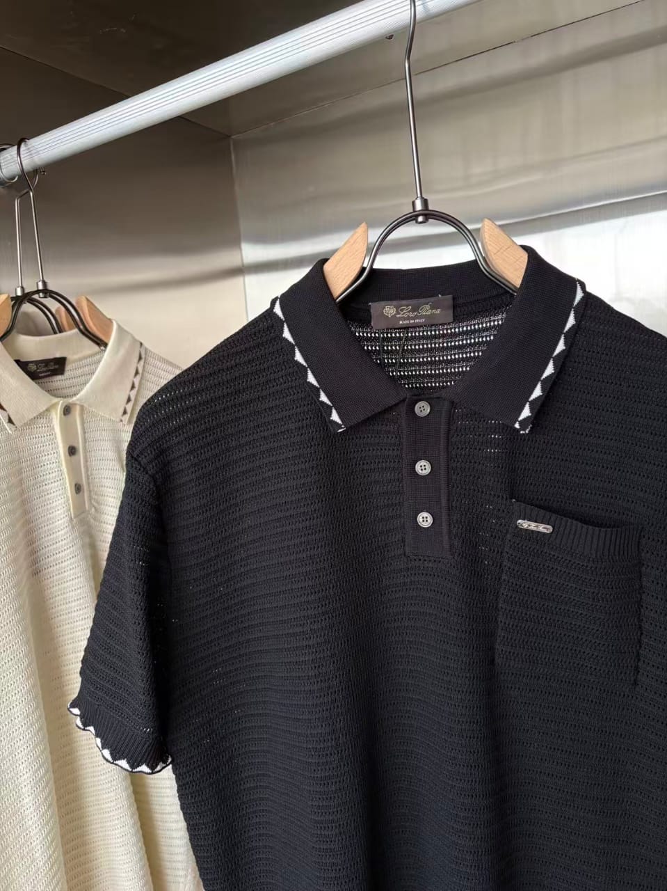 Loro Piana - Diamond-Stitch Knit Polo