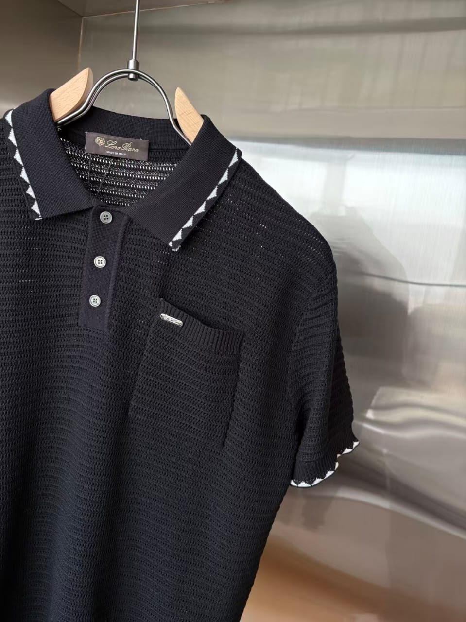 Loro Piana - Diamond-Stitch Knit Polo