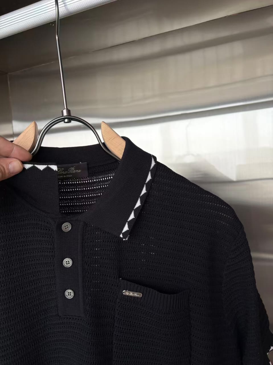 Loro Piana - Diamond-Stitch Knit Polo
