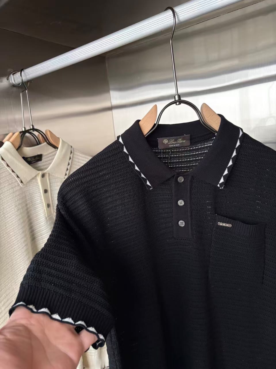 Loro Piana - Diamond-Stitch Knit Polo
