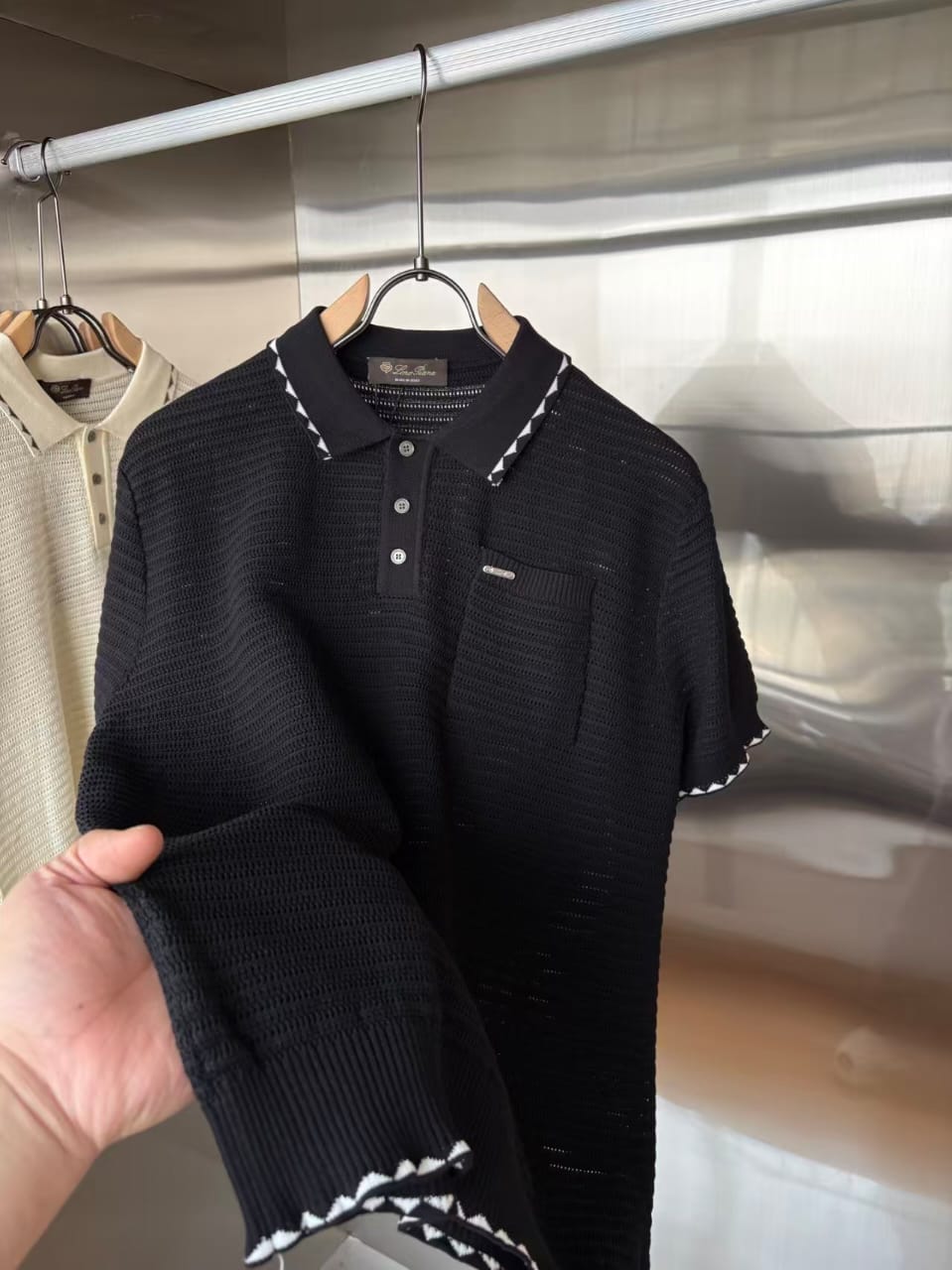 Loro Piana - Diamond-Stitch Knit Polo