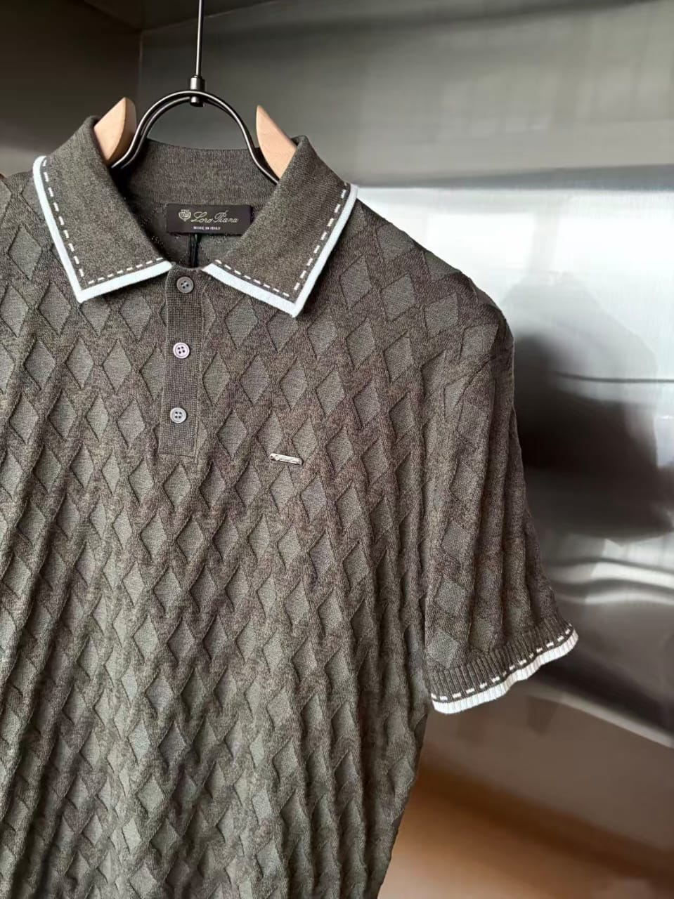 Loro Piana - Diamond-Stitch Knit Polo