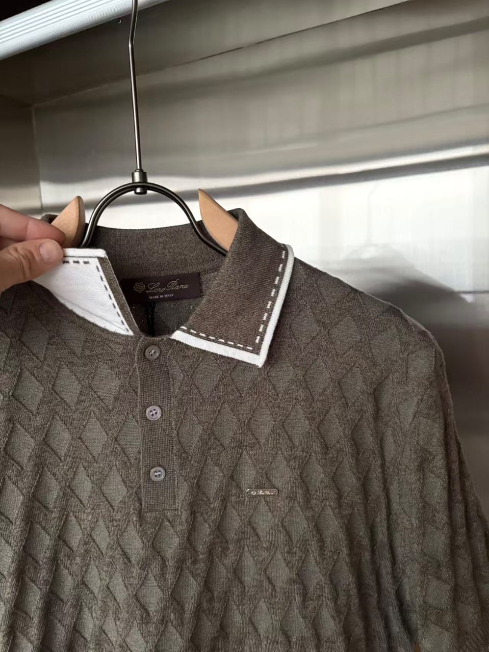 Loro Piana - Diamond-Stitch Knit Polo