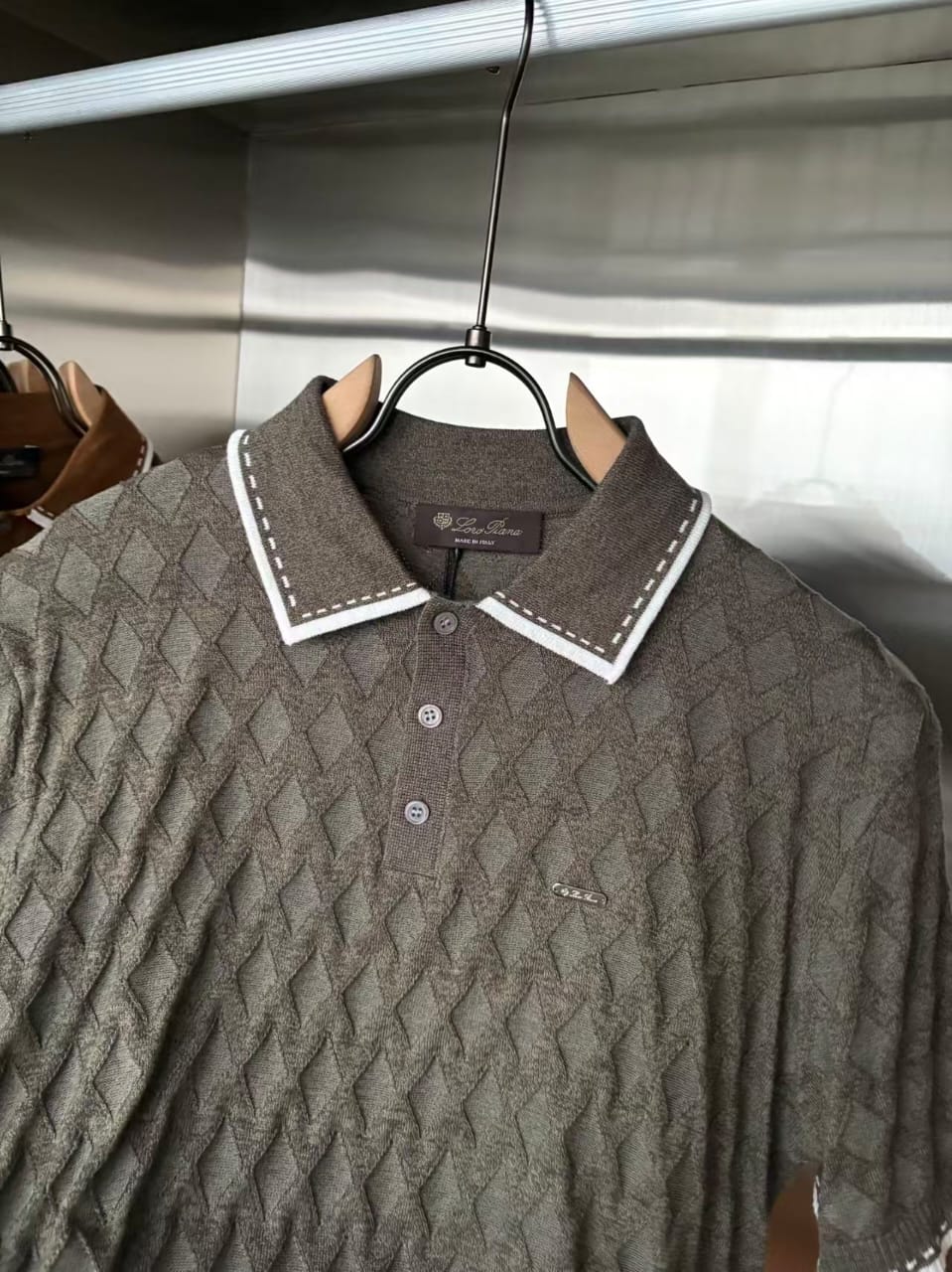Loro Piana - Diamond-Stitch Knit Polo