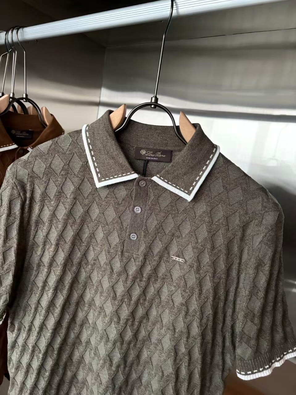 Loro Piana - Diamond-Stitch Knit Polo