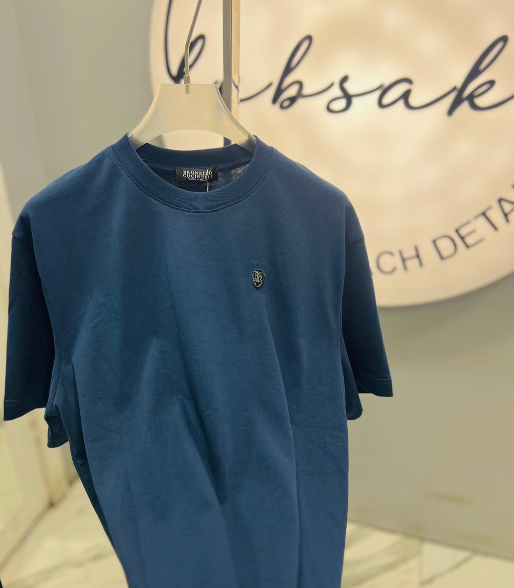 Brunello Cucinelli - Crest Embroidery Cotton T-Shirt