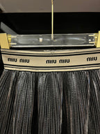 Miu Miu - Girls' Metallic Pleated Skirt and T-Shirt Ensemble