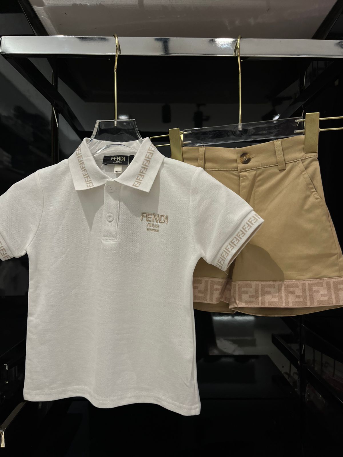 Fendi - Kids Embroidered Logo Polo and Chino Set