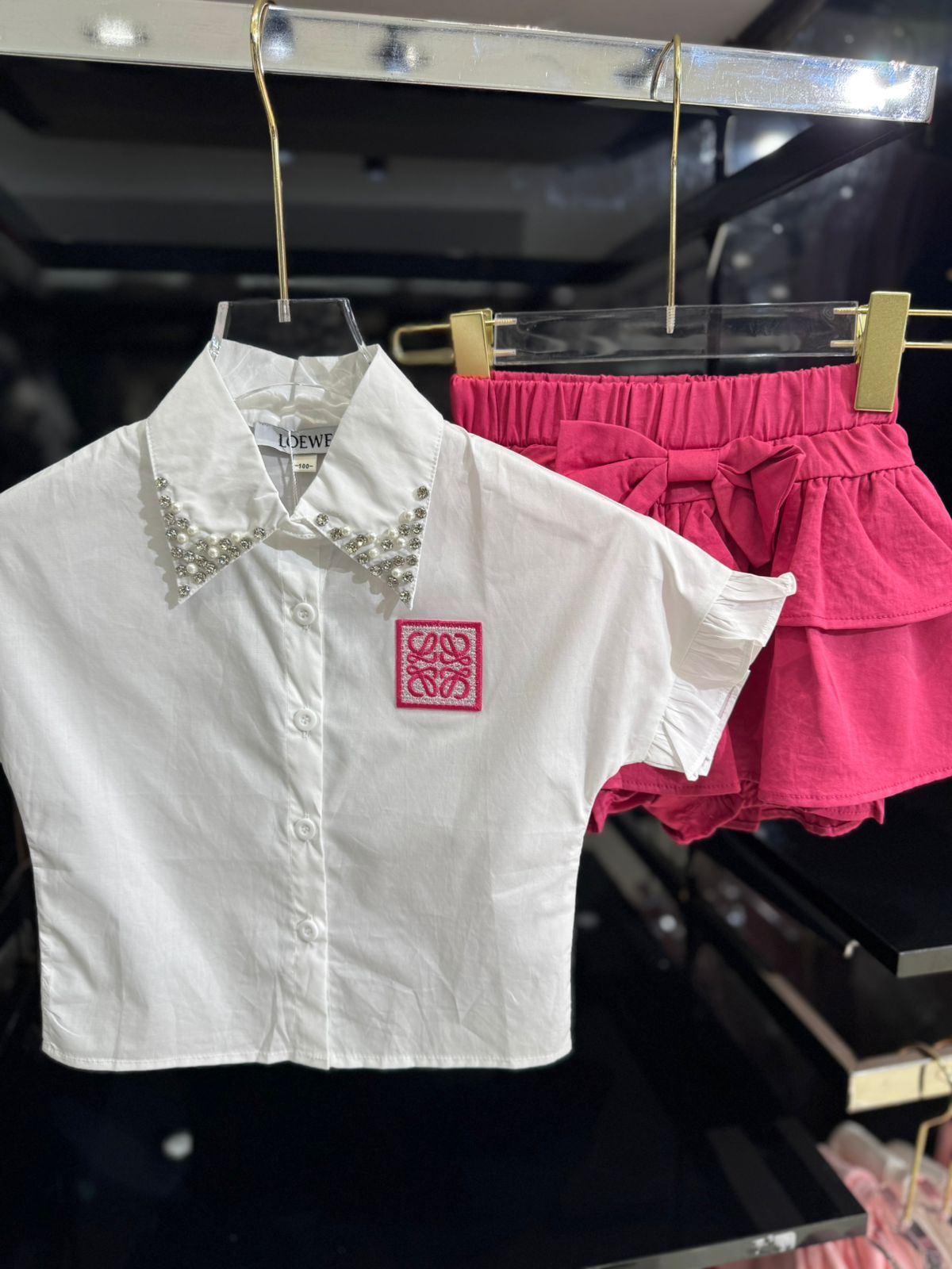 Loewe - Kids Pearl-Embellished Blouse and Ruffle Set