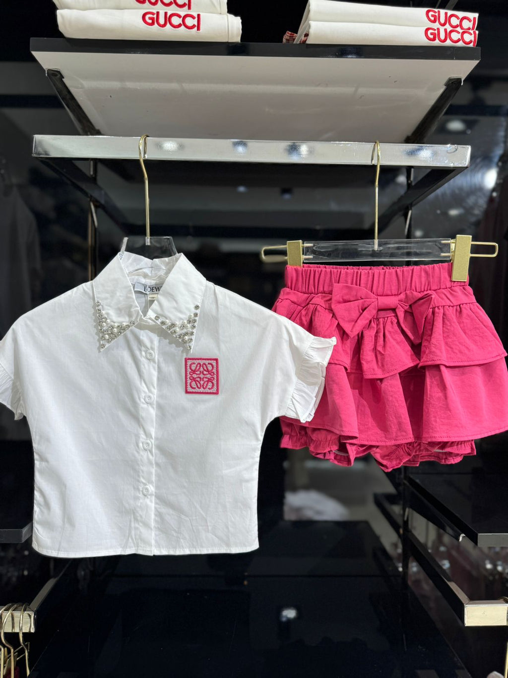 Loewe - Kids Pearl-Embellished Blouse and Ruffle Set