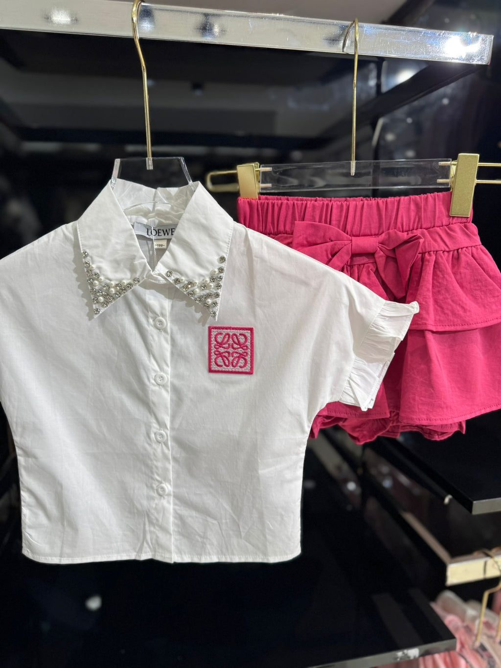 Loewe - Kids Pearl-Embellished Blouse and Ruffle Set