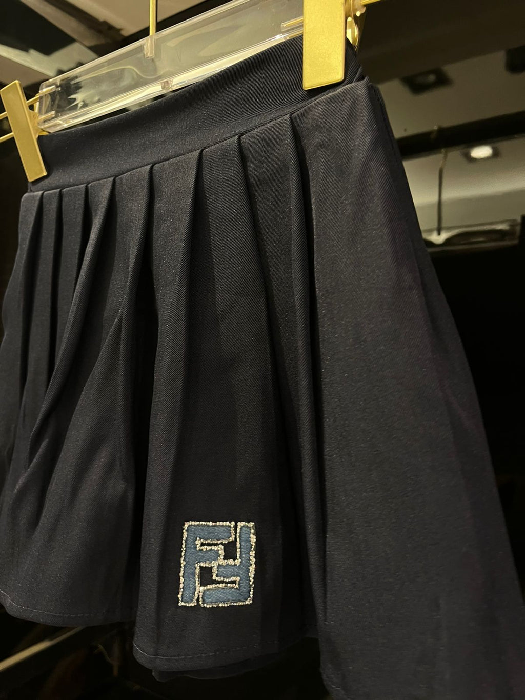 Fendi - Kids Pearl-Trimmed Cardigan and Pleated Skirt Set