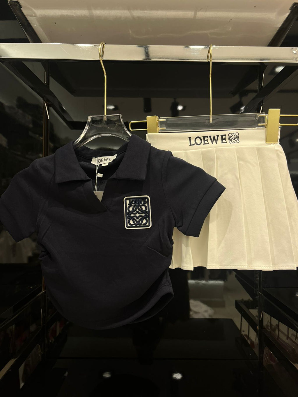 Loewe - Kids Anagram Polo and Pleated Skirt Set