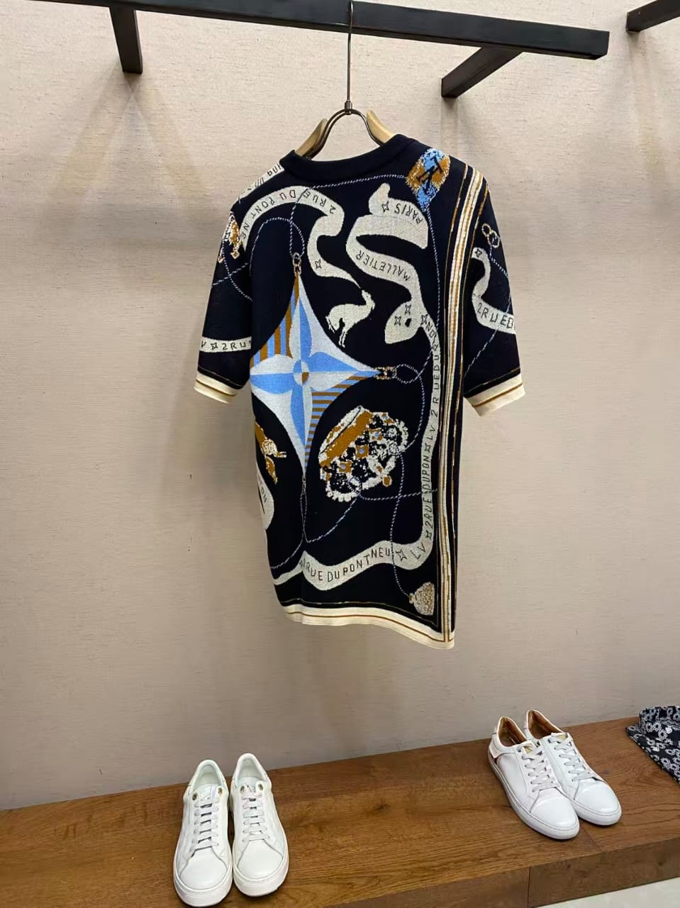 Louis Vuitton - Monogram Scarf-Print Knit T-Shirt