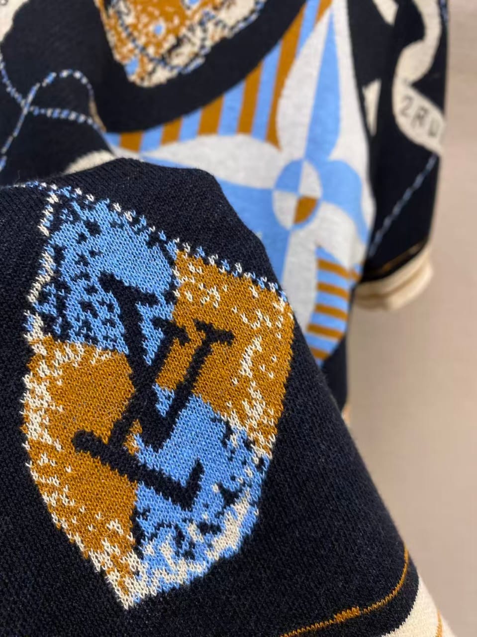 Louis Vuitton - Monogram Scarf-Print Knit T-Shirt