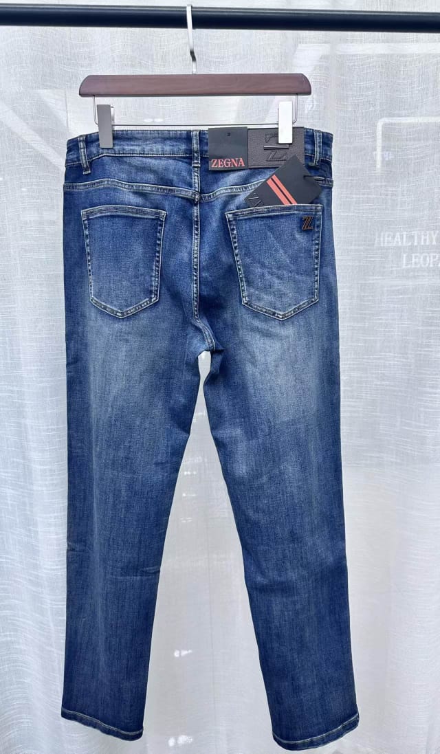 Zegna - "Triple Stitch" Detail Straight-Leg Jeans