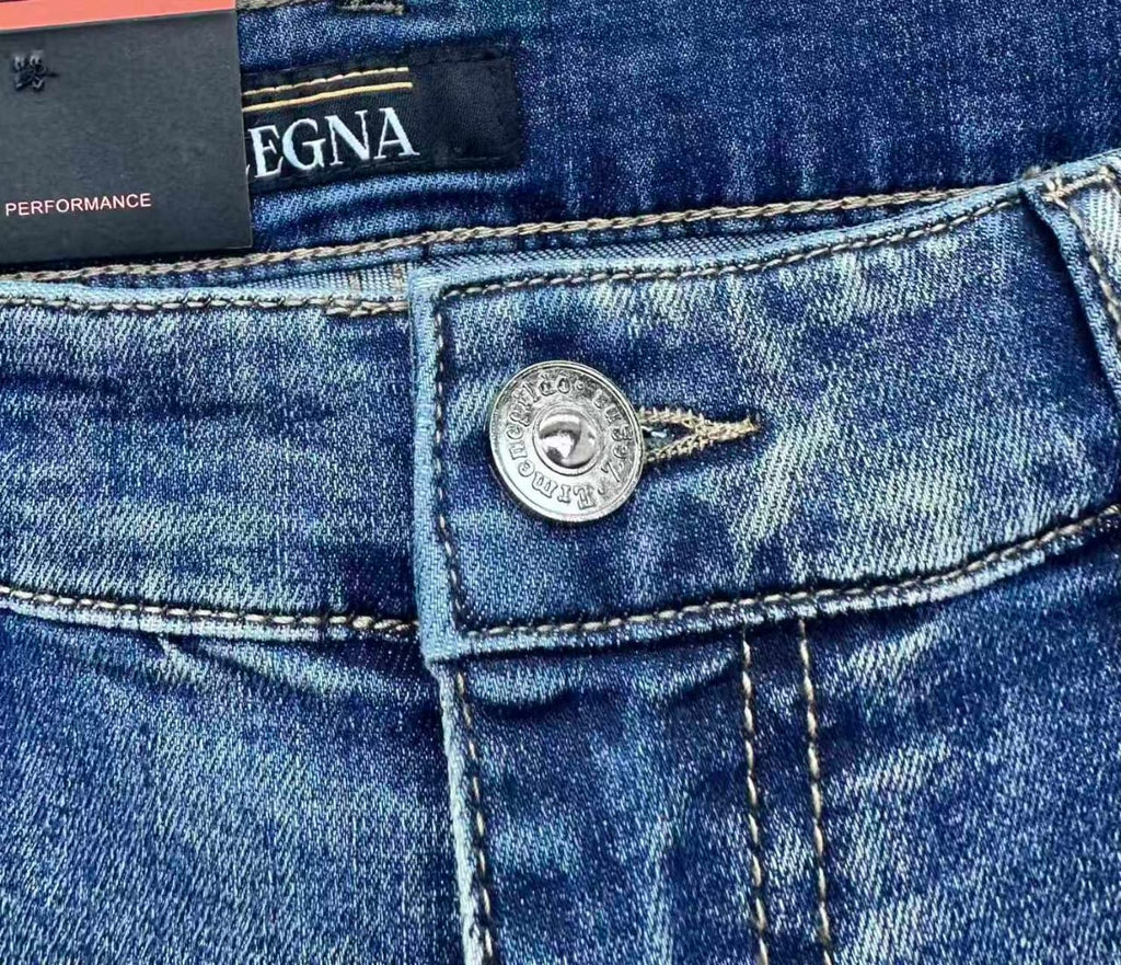 Zegna - "Triple Stitch" Detail Straight-Leg Jeans