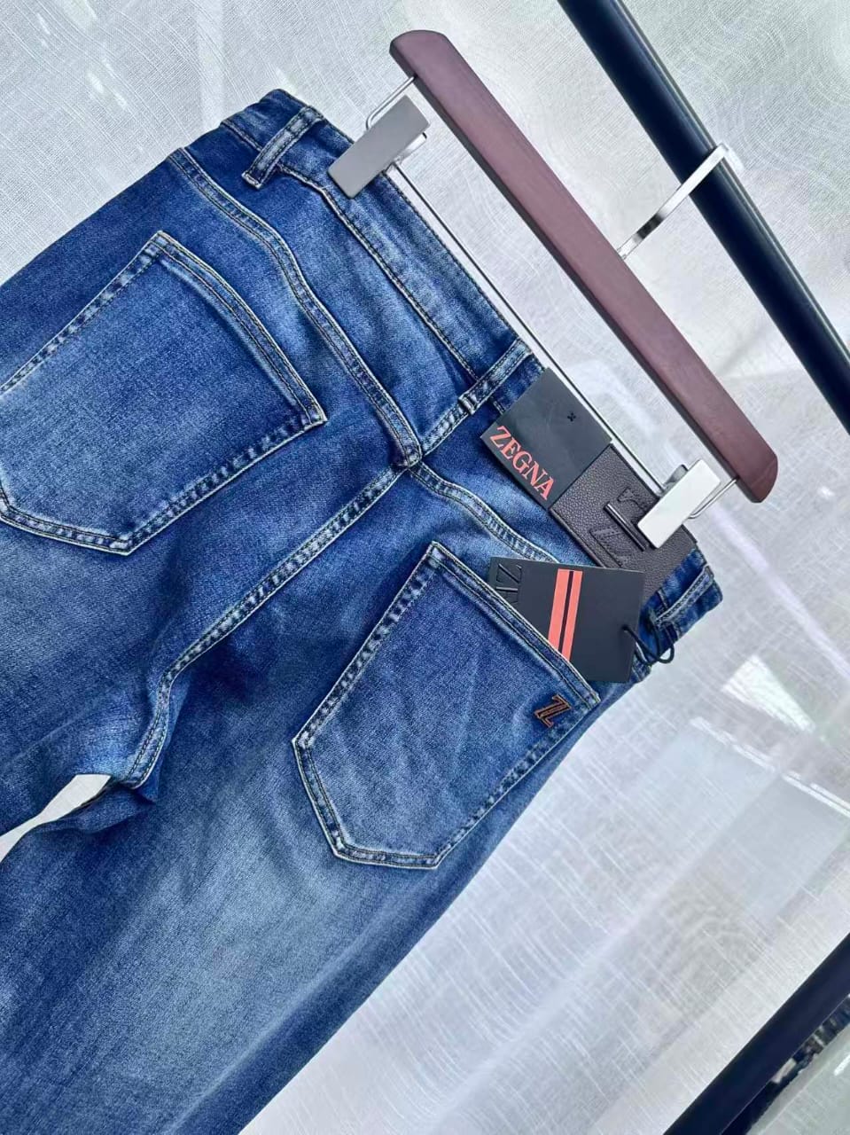 Zegna - "Triple Stitch" Detail Straight-Leg Jeans
