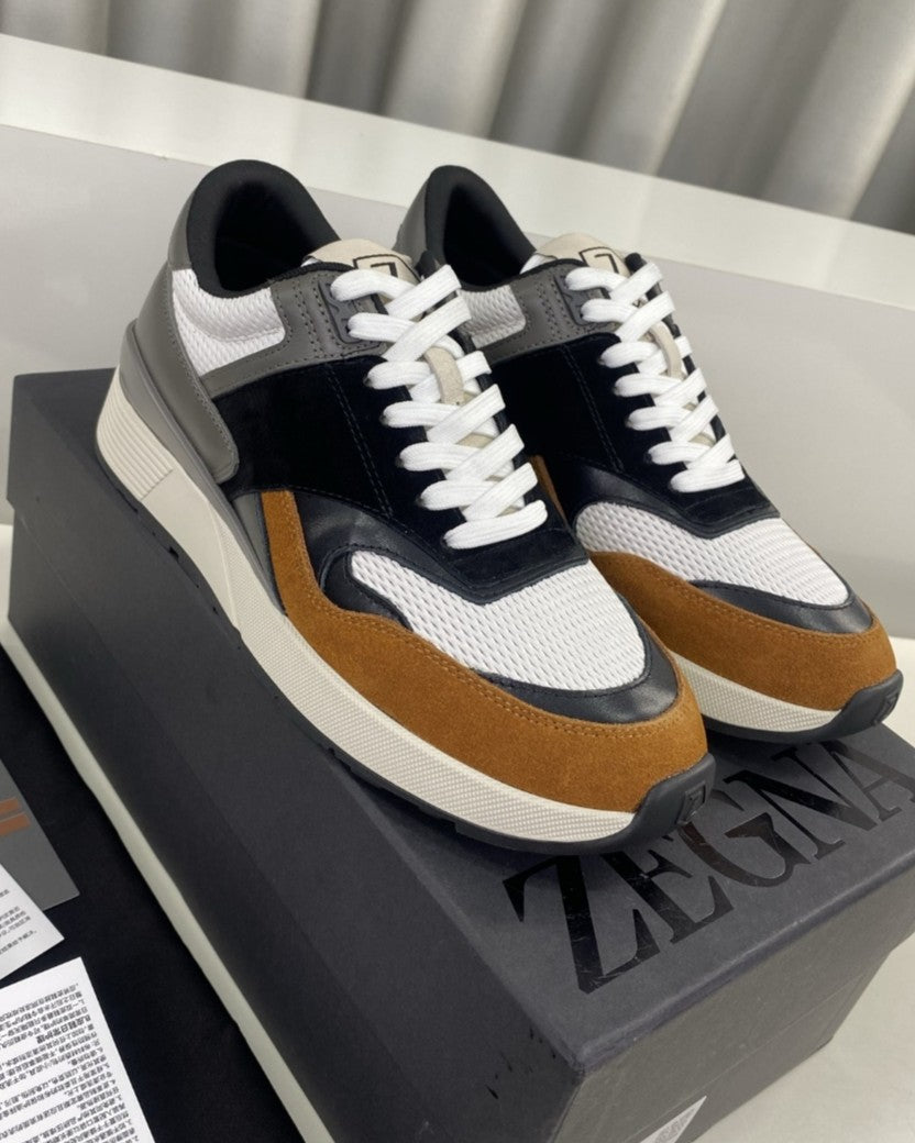 Zegna - Triple Stitch™ White Grain Leather Sneakers